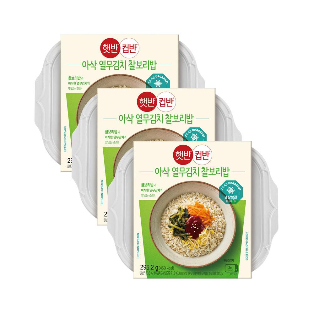 햇반 컵반 BIG 아삭한 열무비빔밥 295g x3개- 이랜드몰