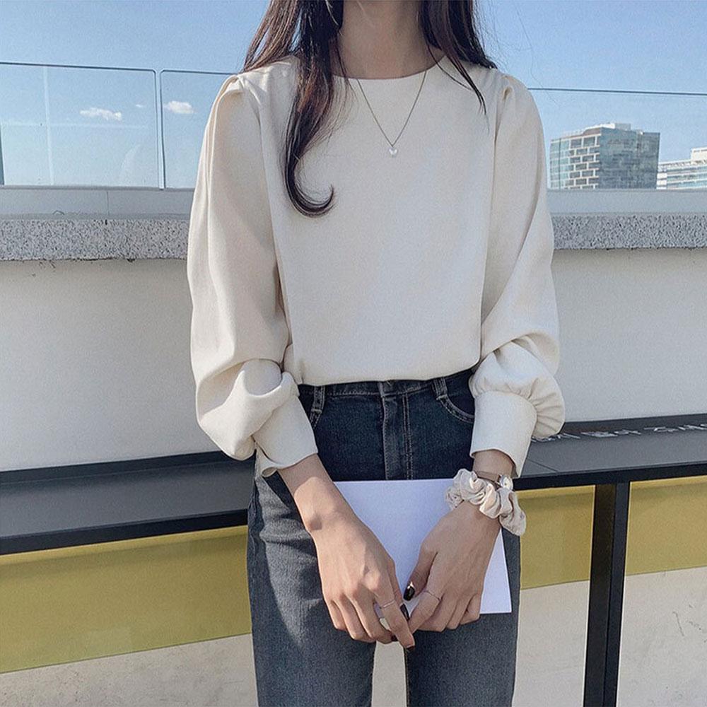 [기타 ]여성 데일리 엘빈잇 무지 핀턱 셔링 블라우스