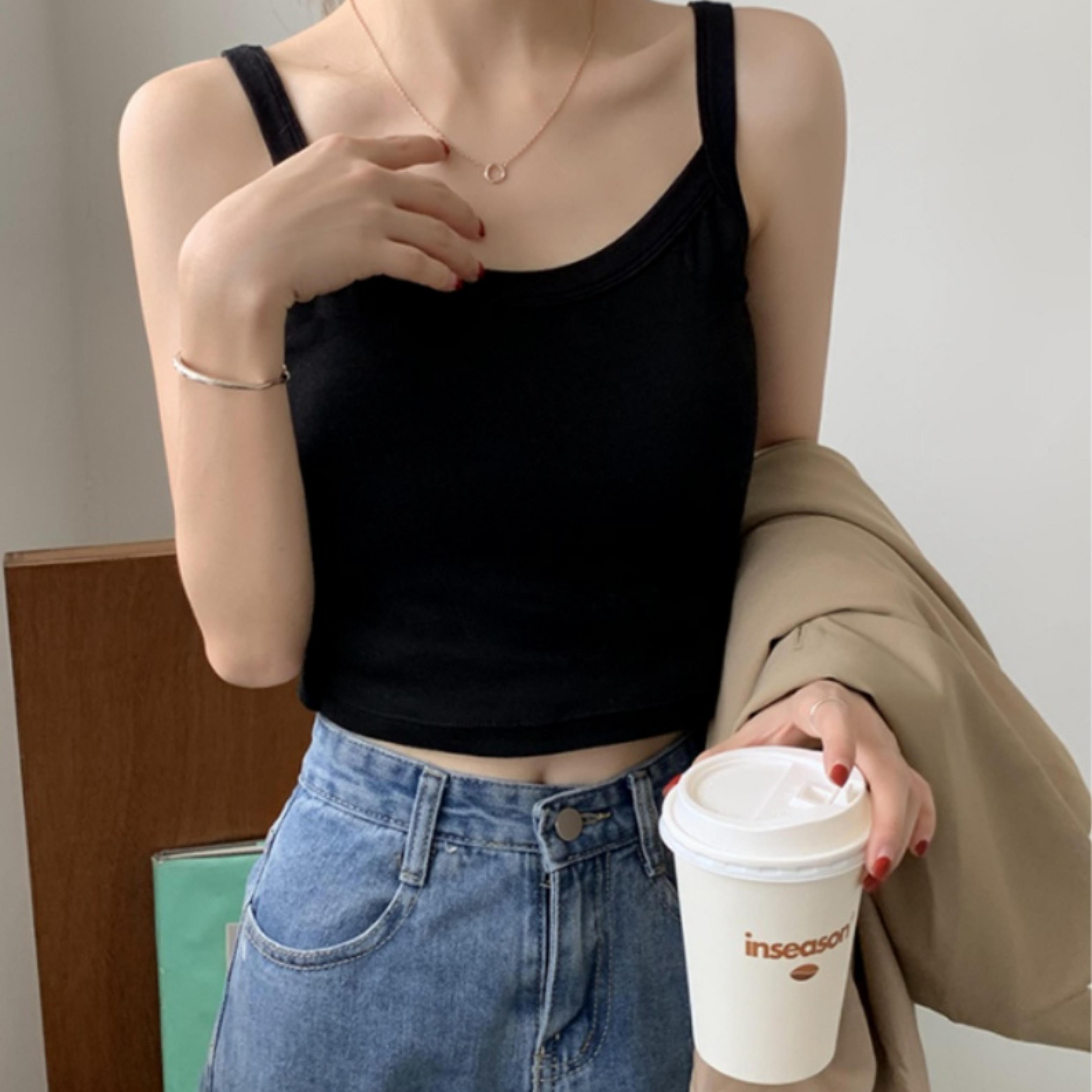 [기타 ]여성 데일리 티티잇 심플핏 캡내장 민소매 나시