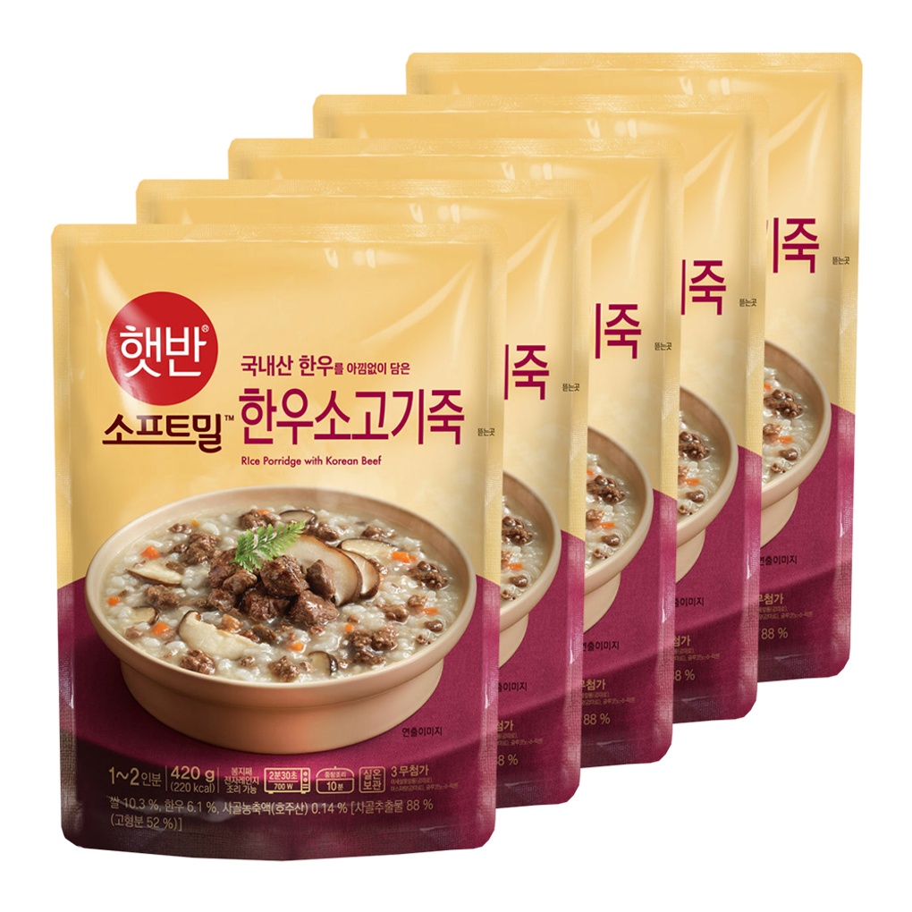 [CJ제일제당] 햇반 소프트밀 한우소고기죽 420g x 5개- 이랜드몰