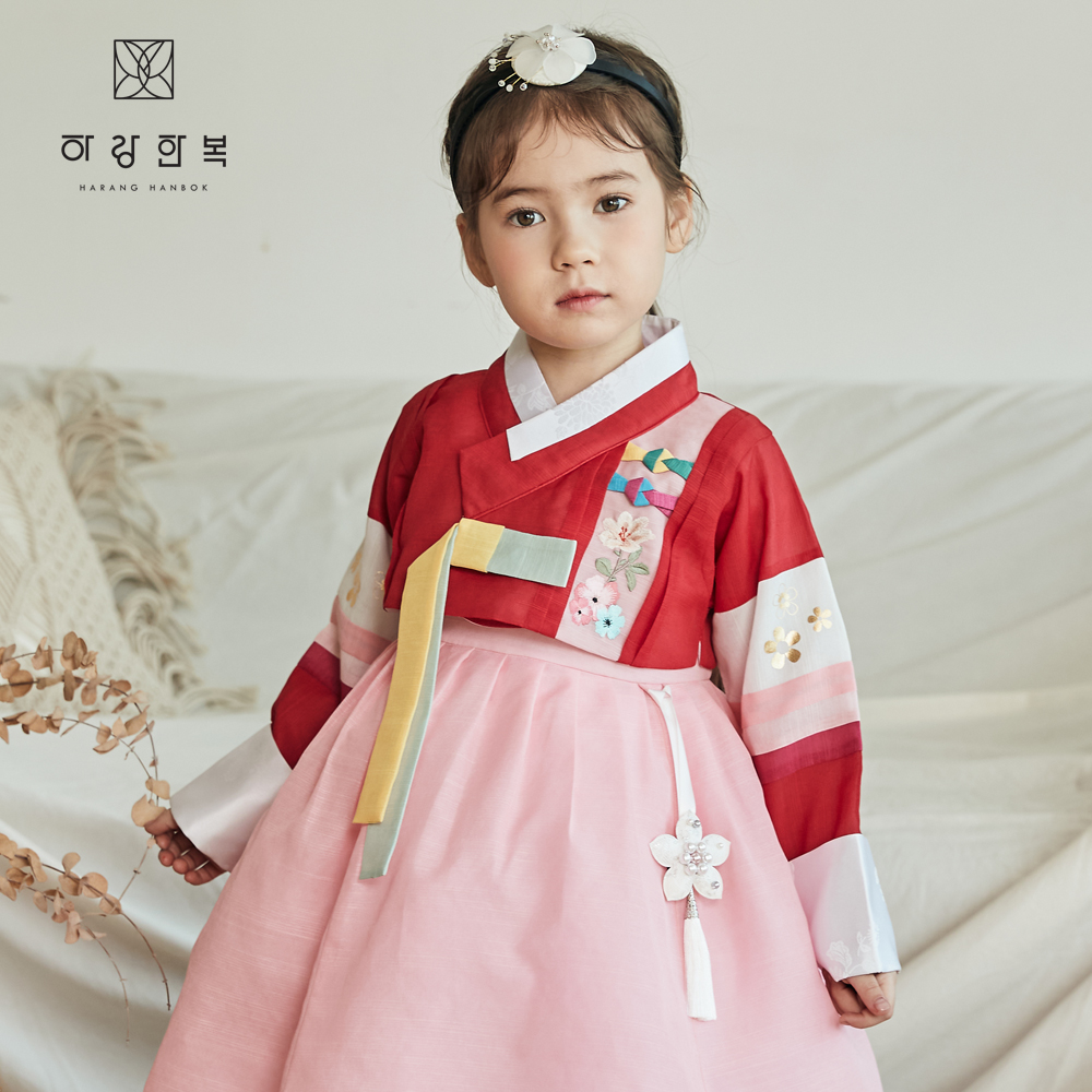 하랑한복 장미랑+복주머니 여아 한복- 이랜드몰