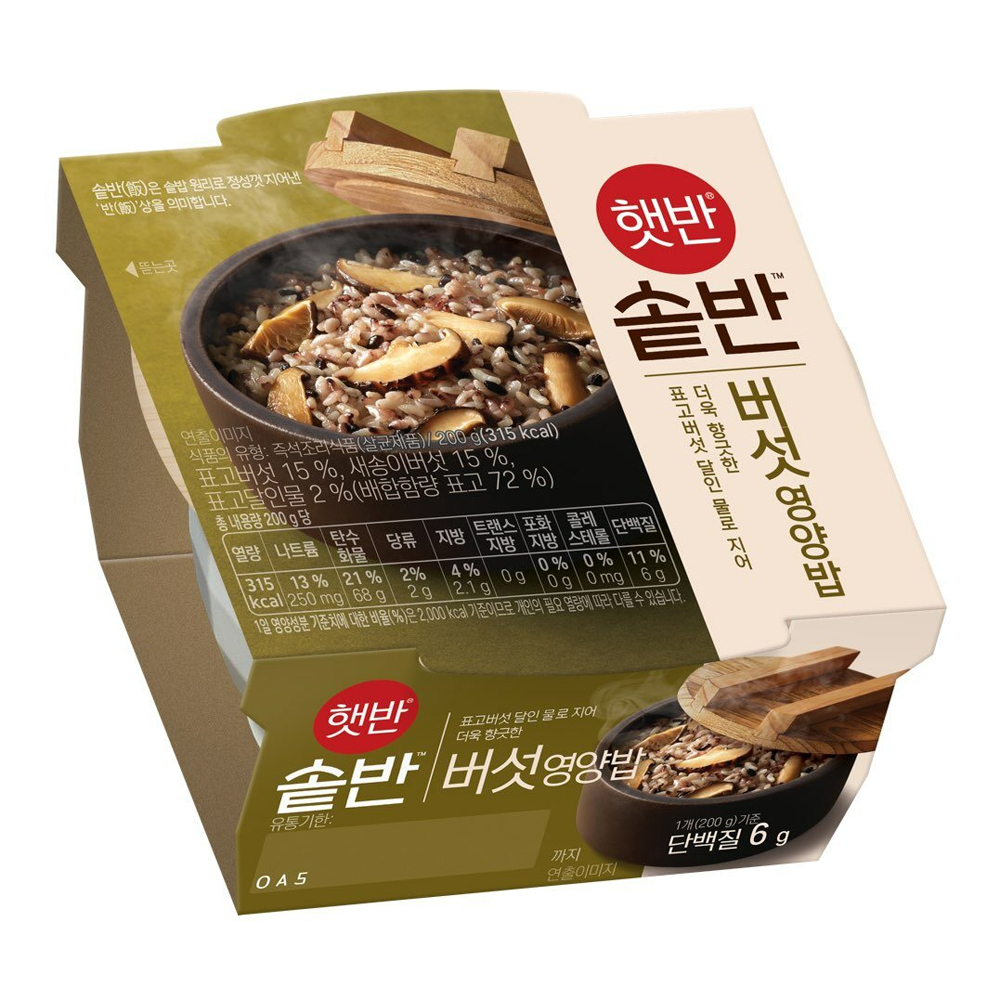 [CJ제일제당] 햇반 솥반 버섯영양밥 200g x 1개- 이랜드몰