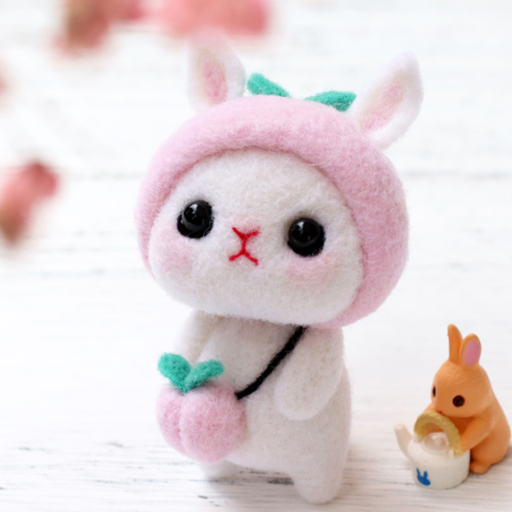 DIY 동물친구 양모펠트 키트(복숭아토끼) 니들펠트- 이랜드몰